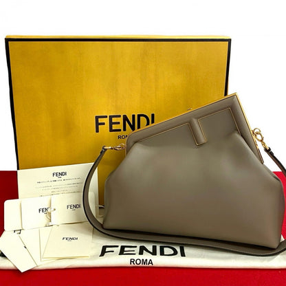 FENDI Shoulder Bag leather beige First Medium Bag