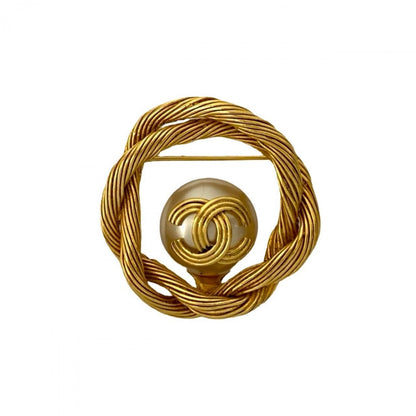 CHANEL Brooch Gold Plated gold