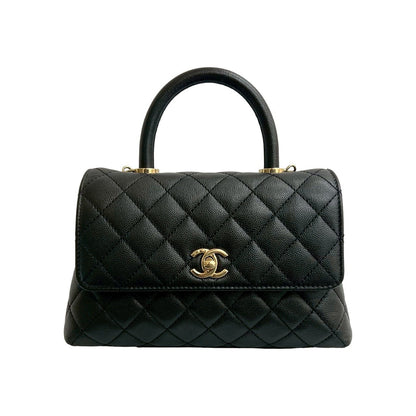 CHANEL Handbag Matt caviar skin black Coco Handle XS