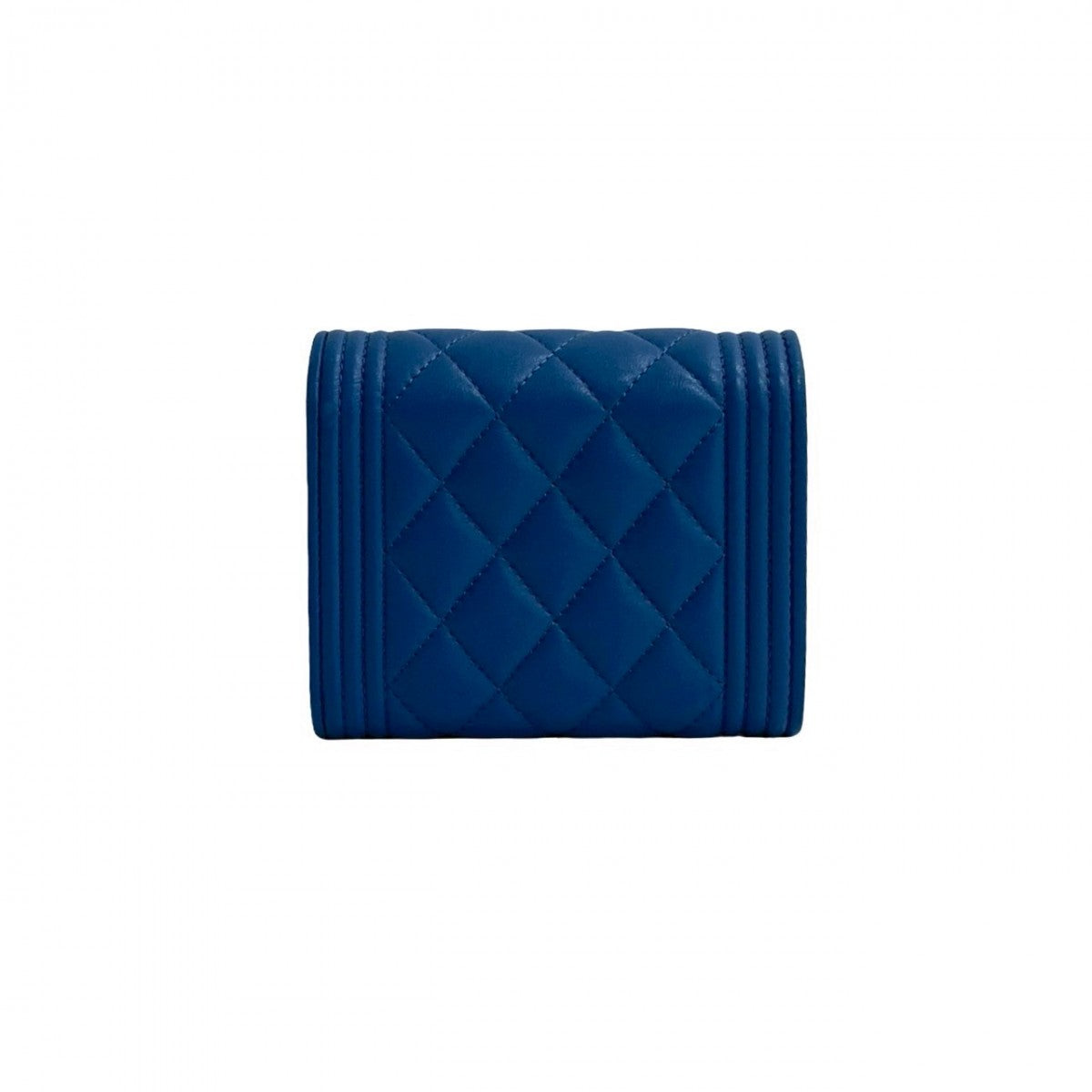 CHANEL Tri-fold wallet lambskin blue Matrasse Boy chanel