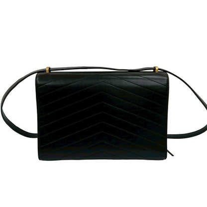 CHANEL Shoulder Bag leather black