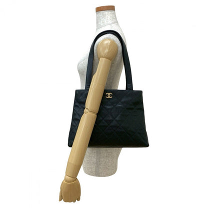 CHANEL Tote Bag Matt caviar skin black Matrasse