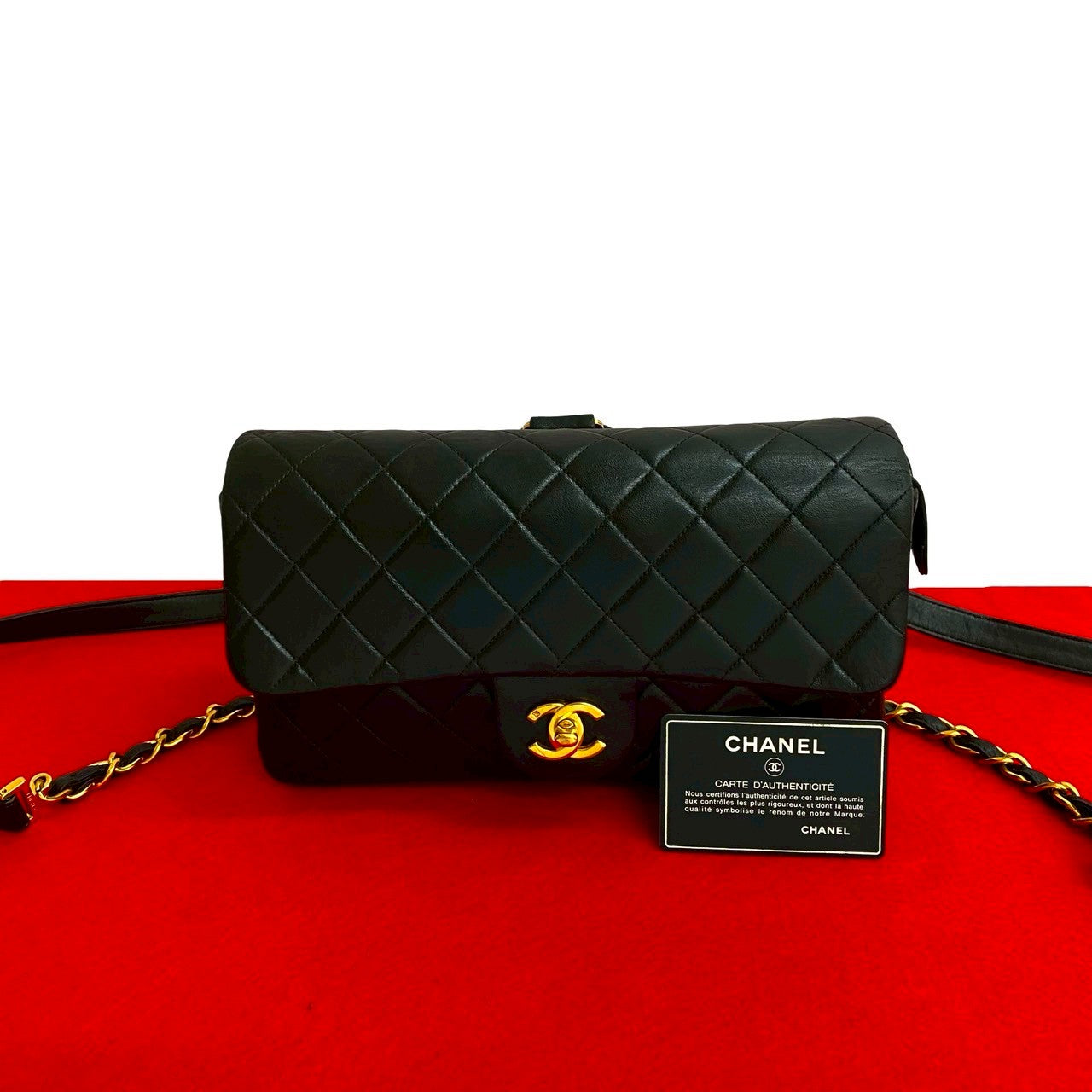 CHANEL Backpack lambskin black Matrasse