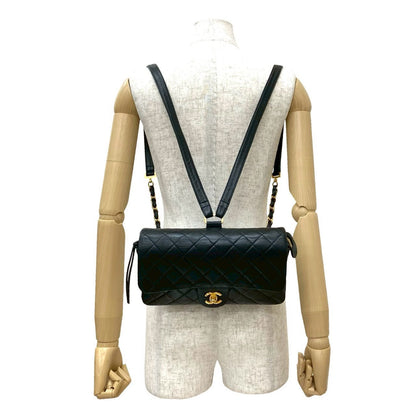 CHANEL Backpack lambskin black Matrasse
