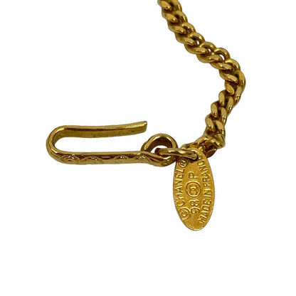 CHANEL Necklace Gold Plated white