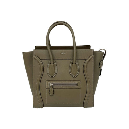 CELINE Handbag leather gray Luggage micro shopper
