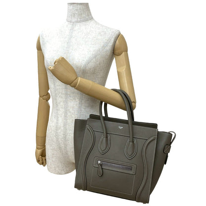CELINE Handbag leather gray Luggage micro shopper