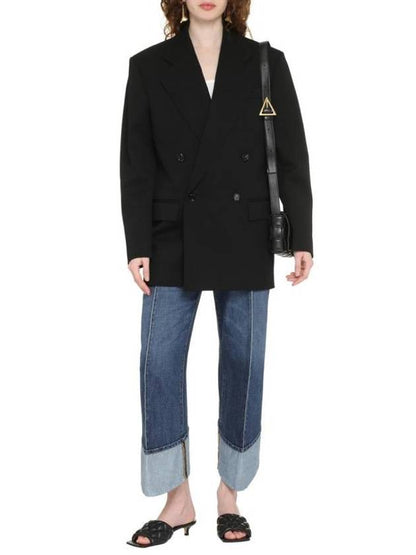 Luxury Bottega Veneta Grain De Poudre Blazer Jacket Black