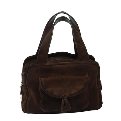 Luxury CELINE Hand Bag Suede Brown  80059
