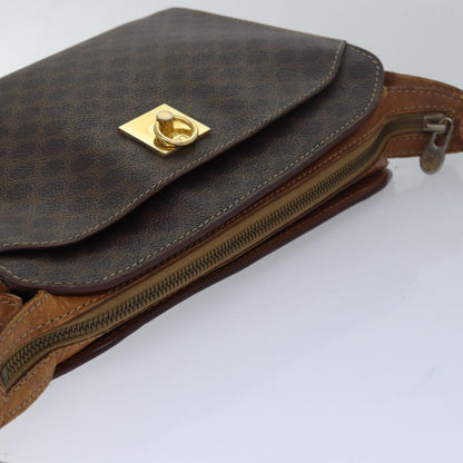 Luxury CELINE Macadam Canvas Shoulder Bag Brown  80063