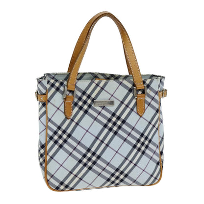Luxury Burberry Nova Check Hand Bag Light Blue Auth 80074