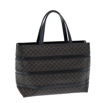 Luxury CELINE Macadam Canvas Hand Bag Black Brown  80079