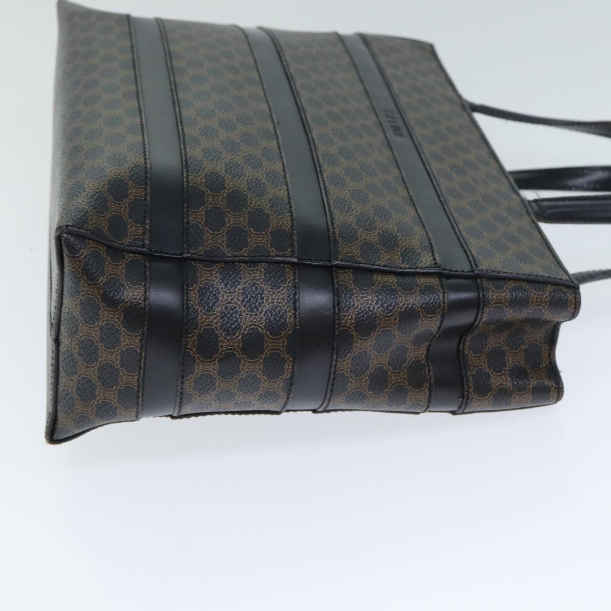 Luxury CELINE Macadam Canvas Hand Bag Black Brown  80079