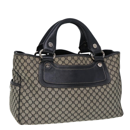 Luxury CELINE Macadam Canvas Hand Bag Black Beige  80080