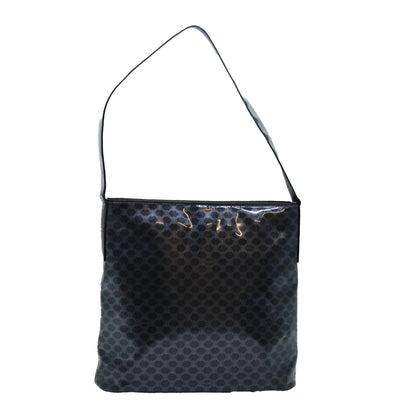 Luxury CELINE Macadam Canvas Enamel Shoulder Bag Black  80084