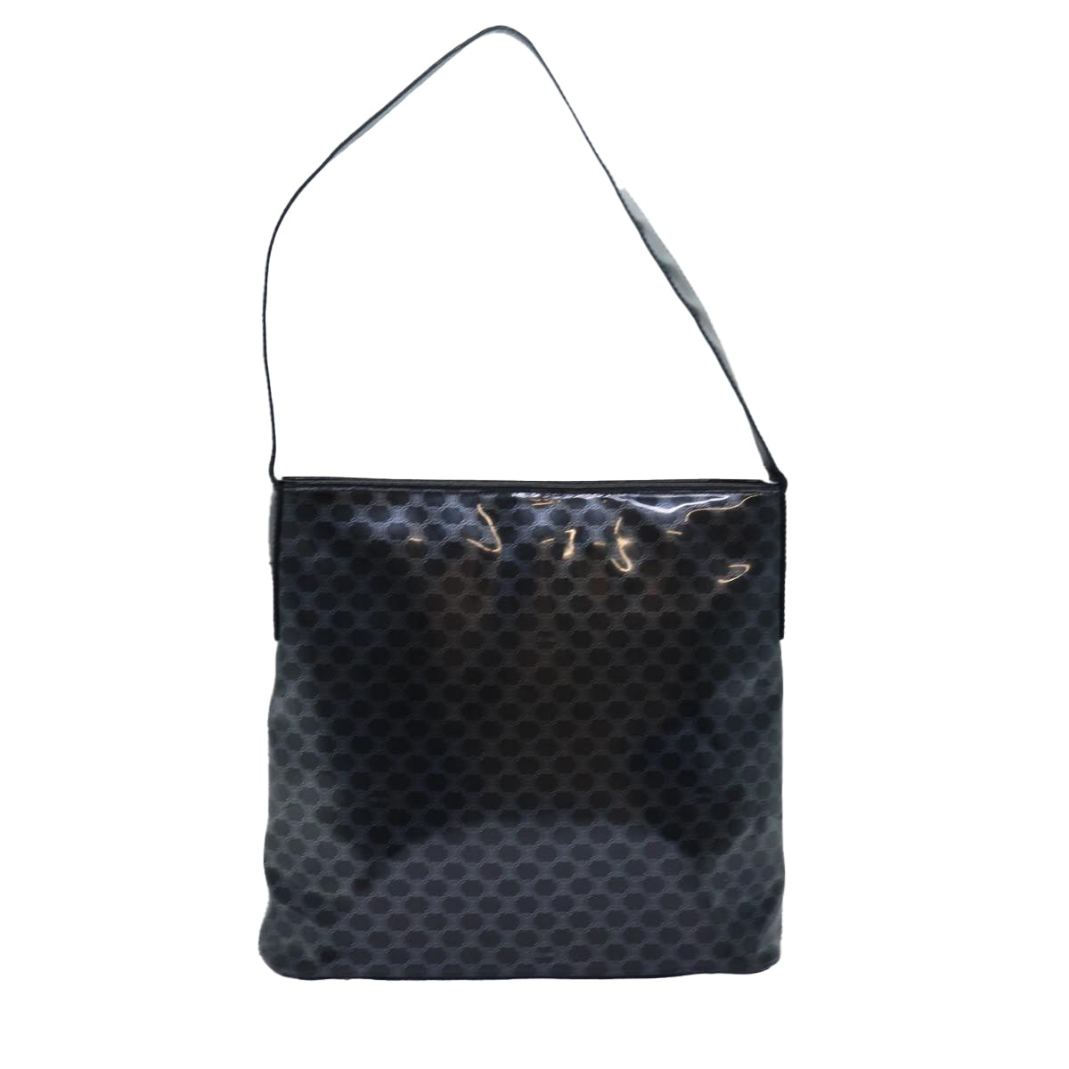 Luxury CELINE Macadam Canvas Enamel Shoulder Bag Black  80084