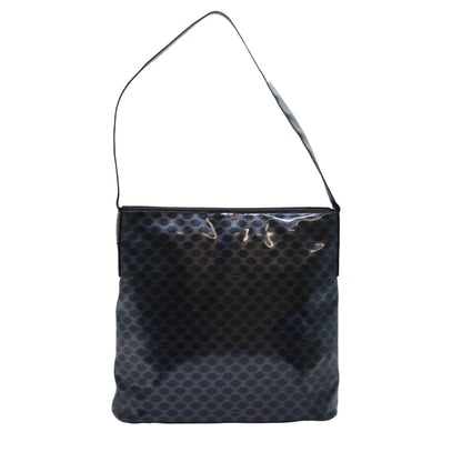 Luxury CELINE Macadam Canvas Enamel Shoulder Bag Black  80084