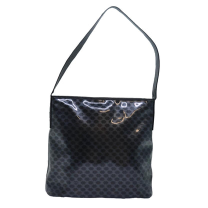 Luxury CELINE Macadam Canvas Enamel Shoulder Bag Black  80084
