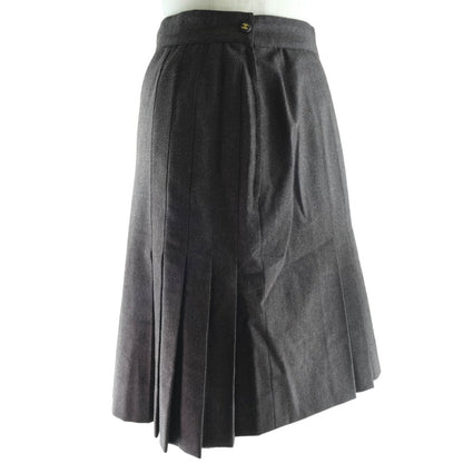 CHANEL skirt P03640V03532 wool Brown Flare Women 36