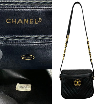 CHANEL Shoulder Bag Leather, Matte Caviar Skin black COCO Mark Women