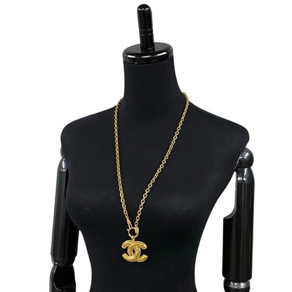 CHANEL Necklace Gold Plated gold COCO Mark motif Women