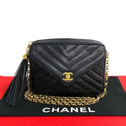 CHANEL Shoulder Bag Matt caviar skin black COCO Mark Women