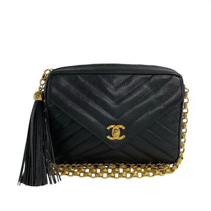 CHANEL Shoulder Bag Matt caviar skin black COCO Mark Women