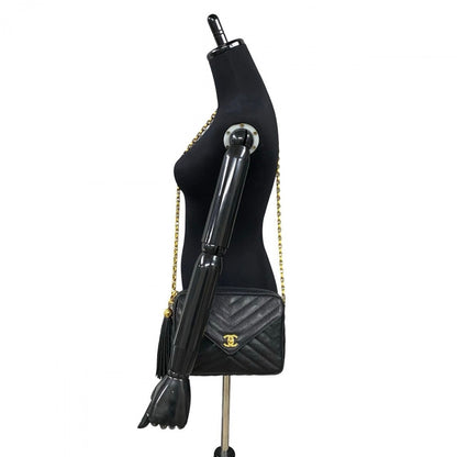 CHANEL Shoulder Bag Matt caviar skin black COCO Mark Women