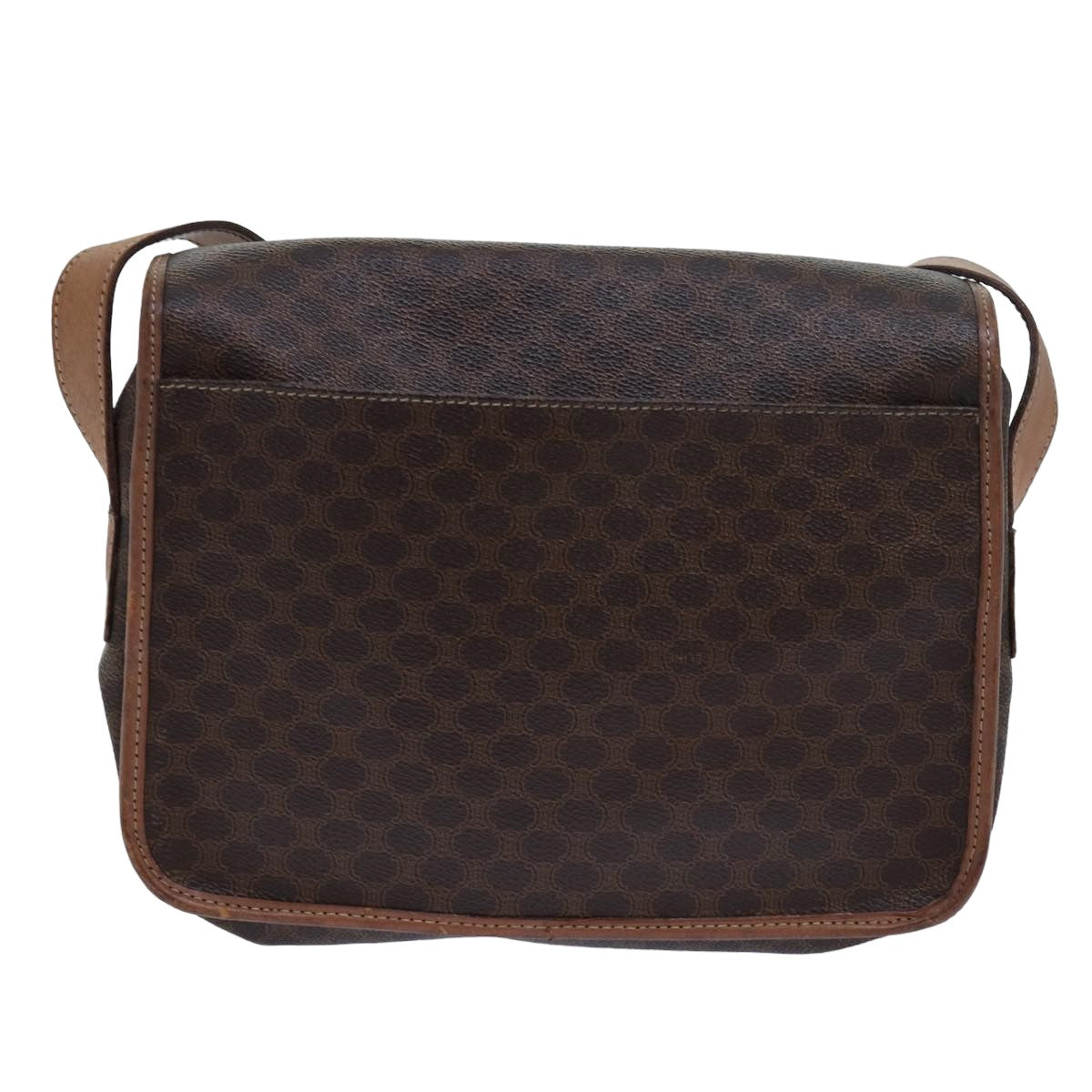 Luxury CELINE Macadam Canvas Shoulder Bag PVC Leather Beige  80231