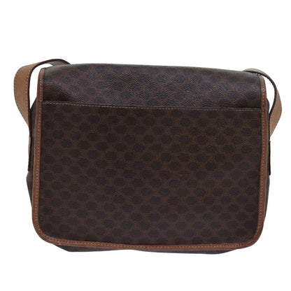 Luxury CELINE Macadam Canvas Shoulder Bag PVC Leather Beige  80231