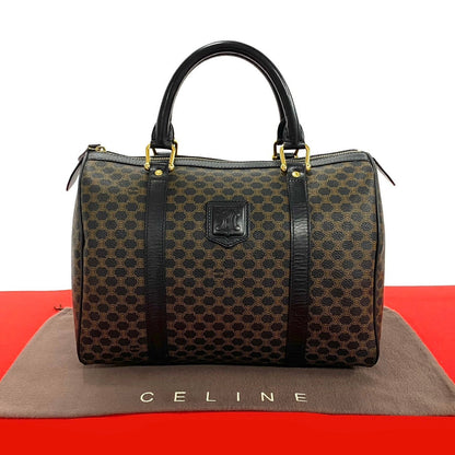 CELINE Handbag Leather, PVC black Macadam Blason Triomphe logo Women