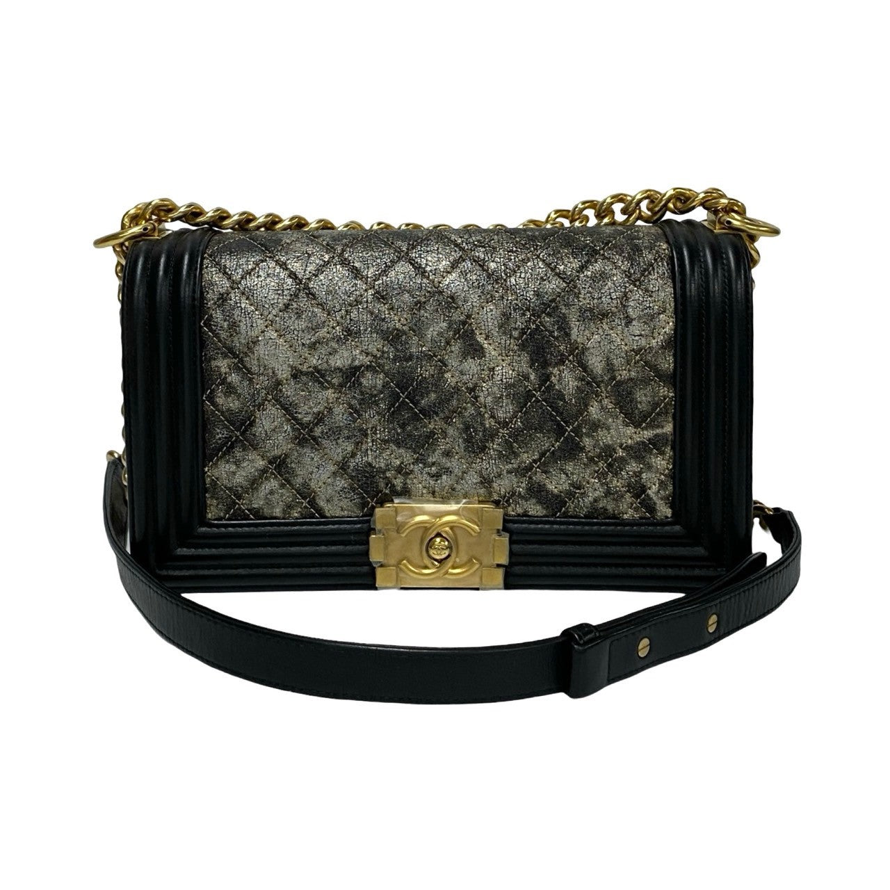 CHANEL Shoulder Bag leather black Boy chanel