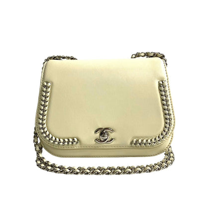 CHANEL Shoulder Bag lambskin white
