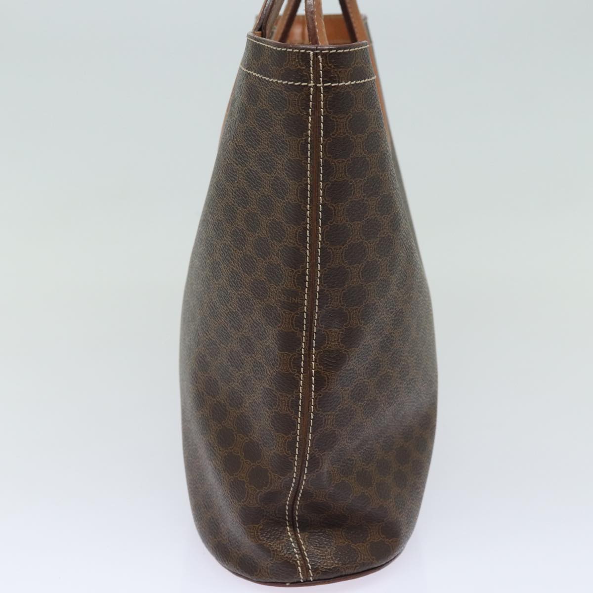 Luxury CELINE Macadam Canvas Hand Bag PVC Leather Brown  80613