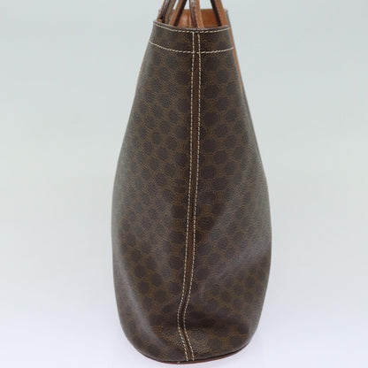 Luxury CELINE Macadam Canvas Hand Bag PVC Leather Brown  80613