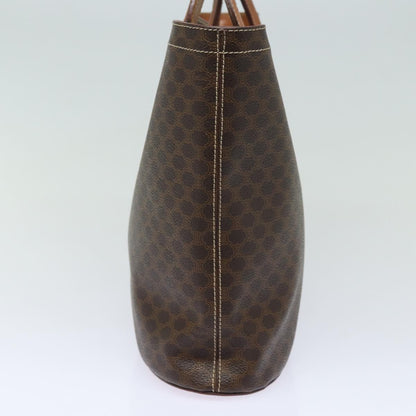 Luxury CELINE Macadam Canvas Hand Bag PVC Leather Brown  80613