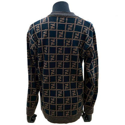FENDI sweater Acrylic, Wool Navy FF Zucca Pattern Women