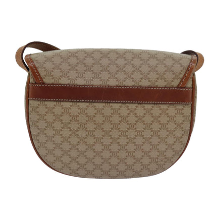 Luxury CELINE Macadam Canvas Shoulder Bag Beige  80815