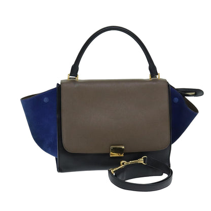 Luxury CELINE Hand Bag Leather Suede Brown Black blue  80877