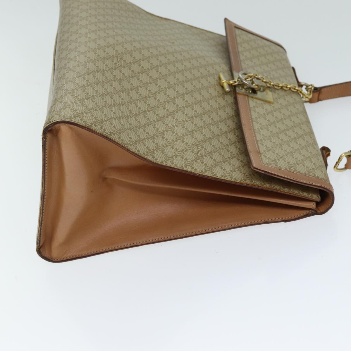 Luxury CELINE Macadam Canvas Hand Bag Beige  80878