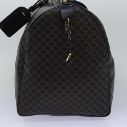 Luxury CELINE Macadam Canvas Boston Bag PVC Leather Black  80880