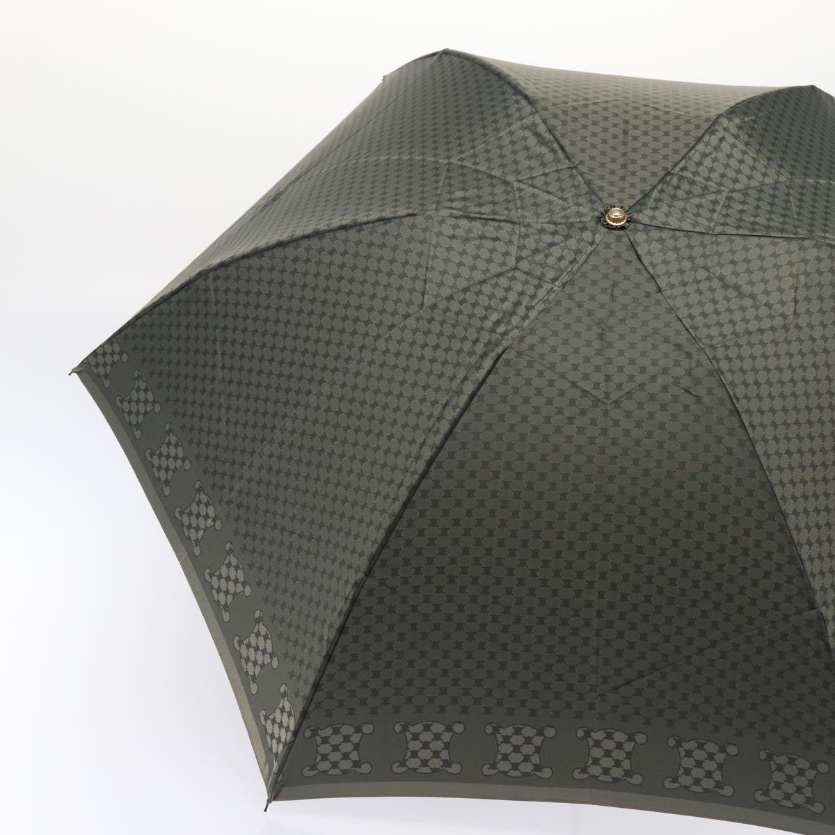 Luxury CELINE Macadam Canvas folding Umbrella Nylon Gray  80934