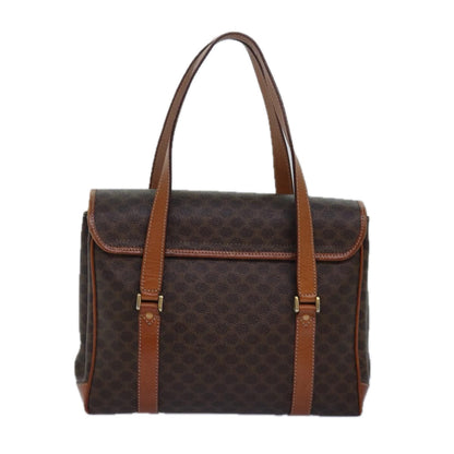 Luxury CELINE Macadam Canvas Shoulder Bag PVC Leather Brown  80995