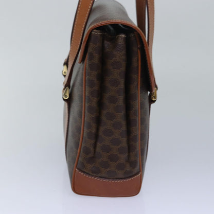 Luxury CELINE Macadam Canvas Shoulder Bag PVC Leather Brown  80995