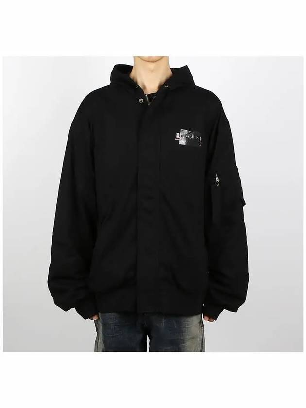 Luxury Balenciaga Trending 2025 Gaffer Padded Cotton Bomber Jacket Black