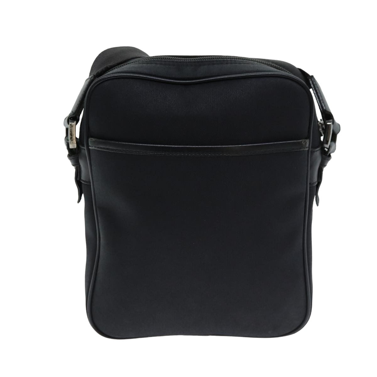 Luxury Burberry Nova Check Shoulder Bag Nylon Canvas Black Auth 81016
