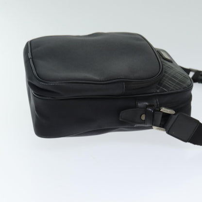 Luxury Burberry Nova Check Shoulder Bag Nylon Canvas Black Auth 81016