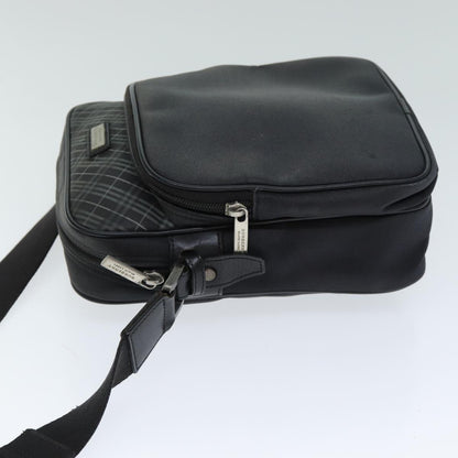 Luxury Burberry Nova Check Shoulder Bag Nylon Canvas Black Auth 81016