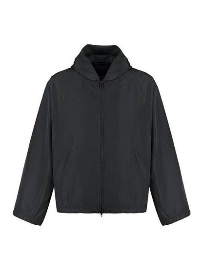 Luxury Balenciaga Trending 2025 Logo Print Hooded Windbreaker Black