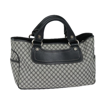 Luxury CELINE Triomphe Hand Bag Canvas Navy  81135